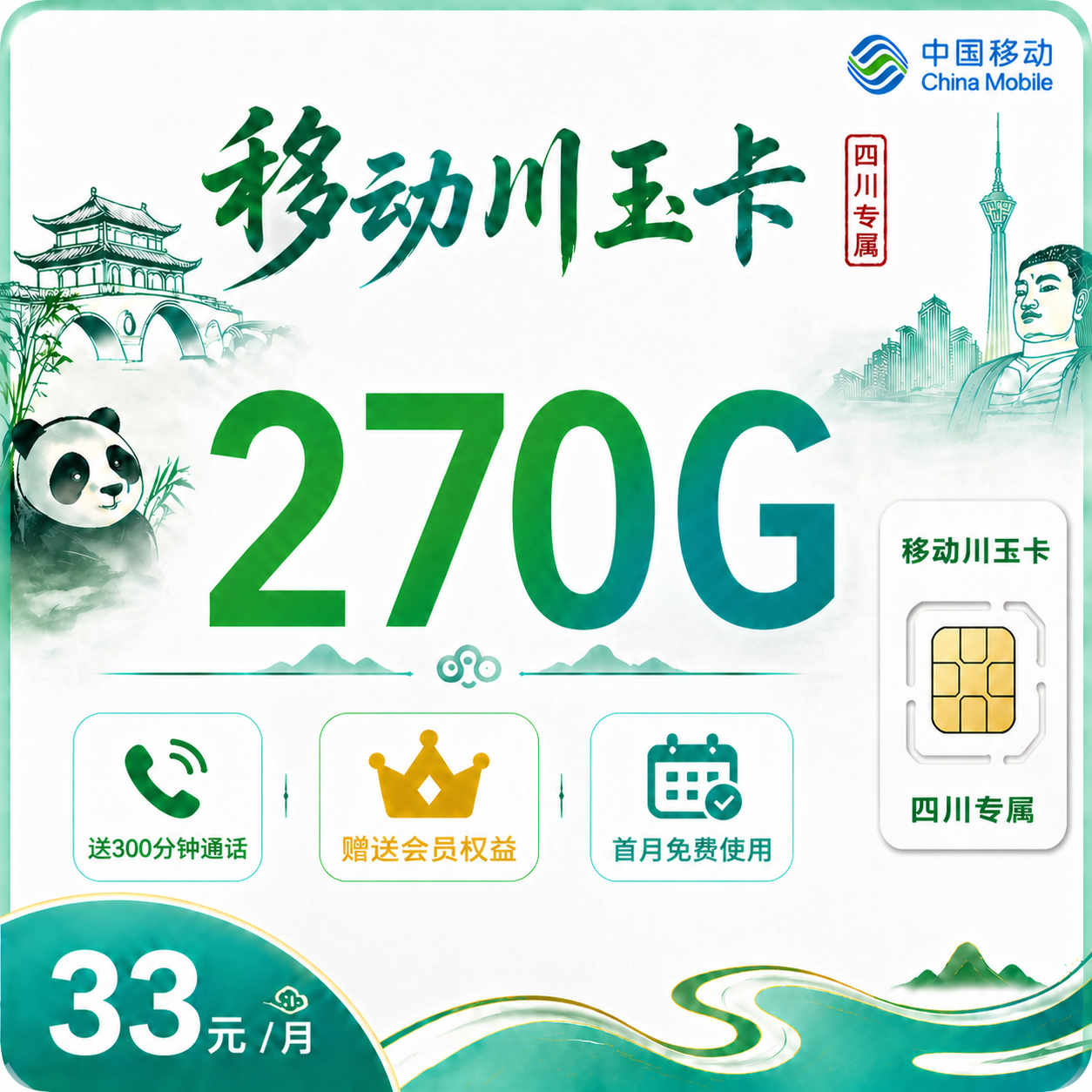 四川移动川玉卡